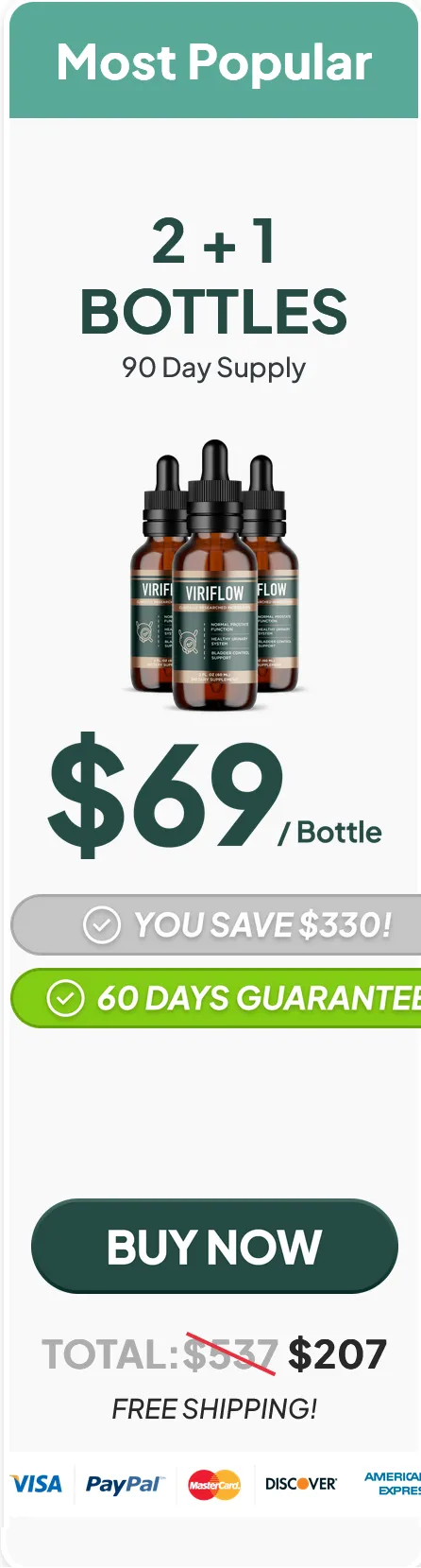 ViriFlow 3-bottle basic pack price discount with 90-day money-back guarantee.